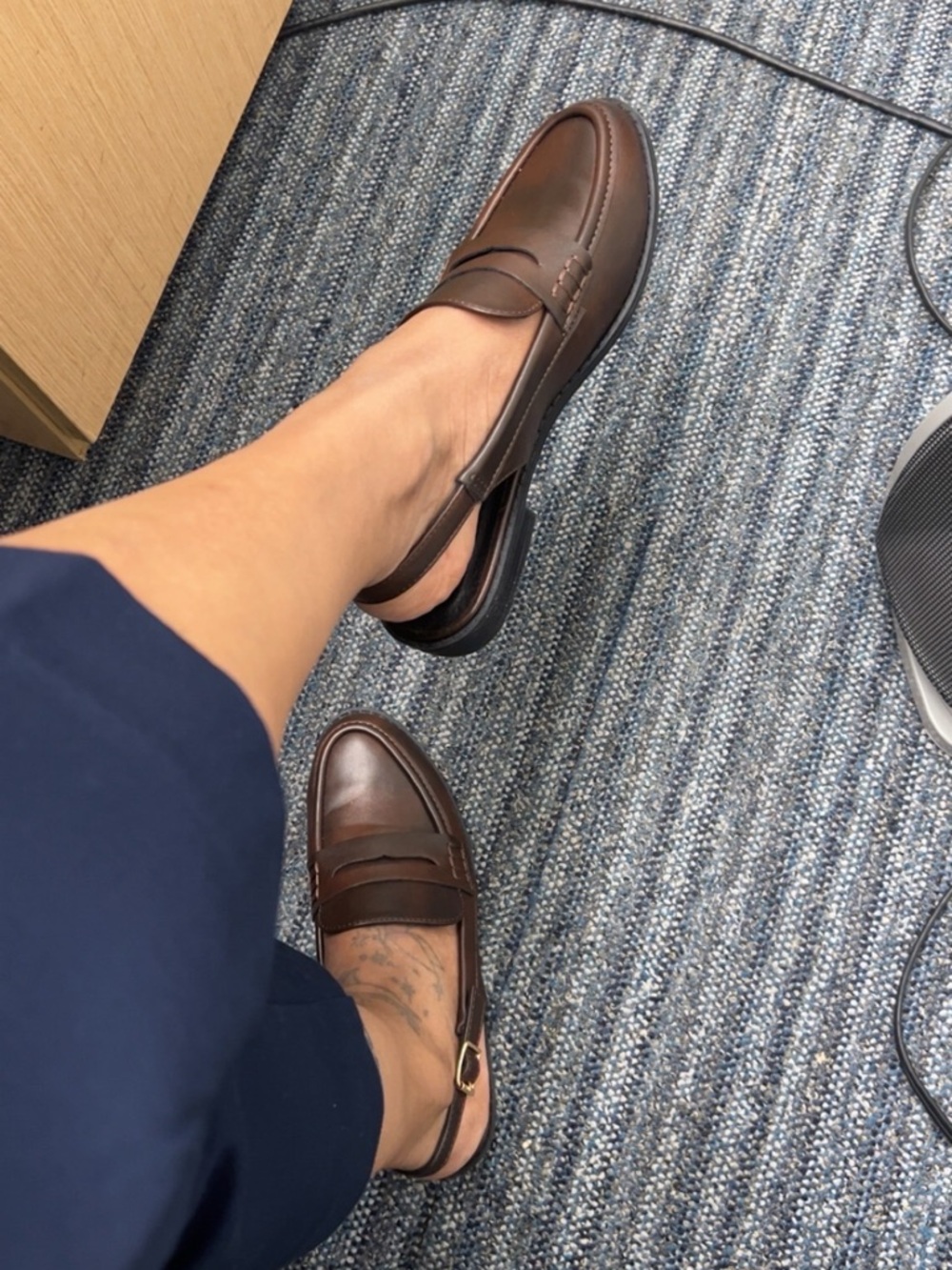 Madden Girl Dark Brown Leather Slingback Penny Loafers size 8
